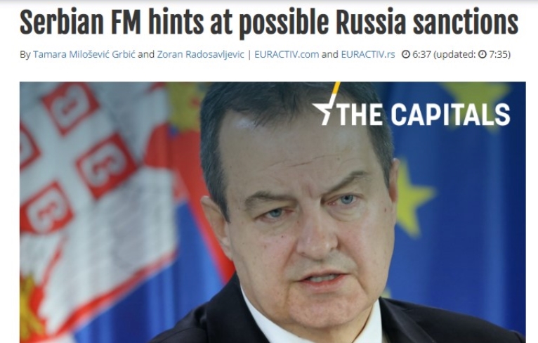  Дачиќ најави можни санкции на Србија против Русија