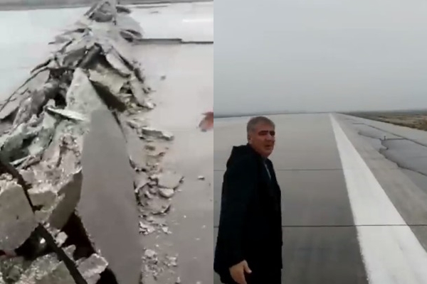  ПИСТАТА Е ПРЕПОЛОВЕНА НА ДВА ДЕЛА – ваква апокалипстична глетка има само во филмовите, аеродромот во Хатај по земјотресот тешко да се врати во нормала  (ВИДЕО)
