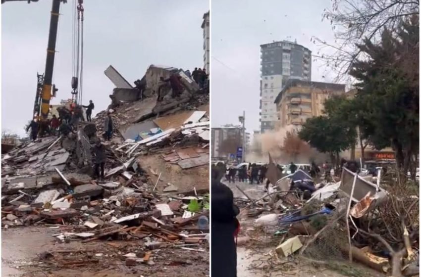  ВИДЕО: Апокалиптични снимки – Десно спасуваат луѓе од под рушевини, лево паѓаат згради