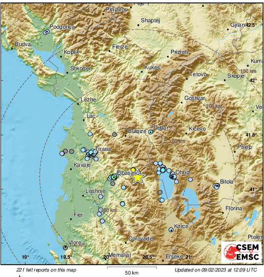  Земјотрес почувствуван во Струга Охрид и Преспа