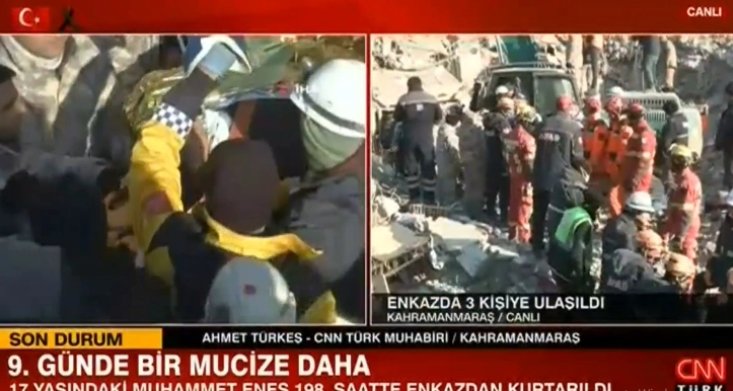  Поминале 198 часа под урнатините: Две лица се спасени денеска, деветти ден од земјотресите во Турција