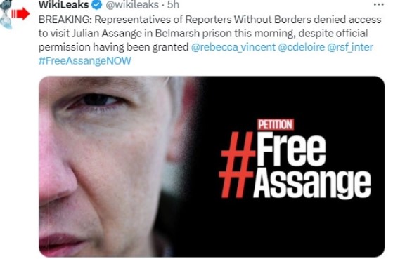  Викиликс: „Репортери без граници“ не добија пристап до Асанж во затворот во Лондон