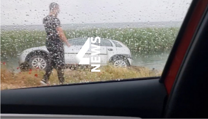  ВИДЕО: Автомобил излета во Охридското езеро на влезот од Струга по судар со друг автомобил, сообраќајот блокиран!