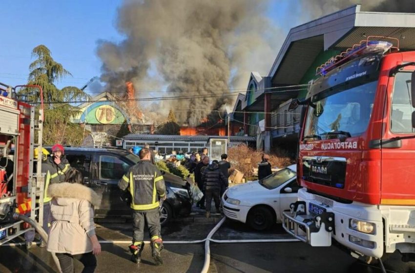  Голем пожар во Белград, гори трговски центар, одекнуваат експлозии (ФОТО+ВИДЕО)