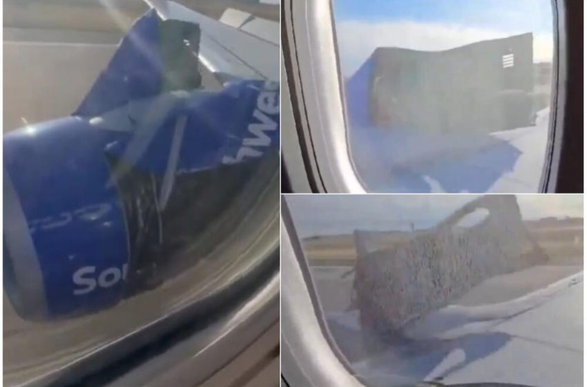  [ВИДЕО] Нова драма со авион на „Boeing“: При полетувањето му паднал капакот од моторот и удрил во крилото, патниците ја снимале паниката во леталото