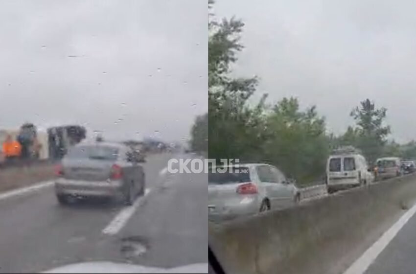  (Видео) Несреќа на патот Гостивар-Тетово: сообраќајот блокиран, возачите возат во спротивна насока за да излезат од колапсот