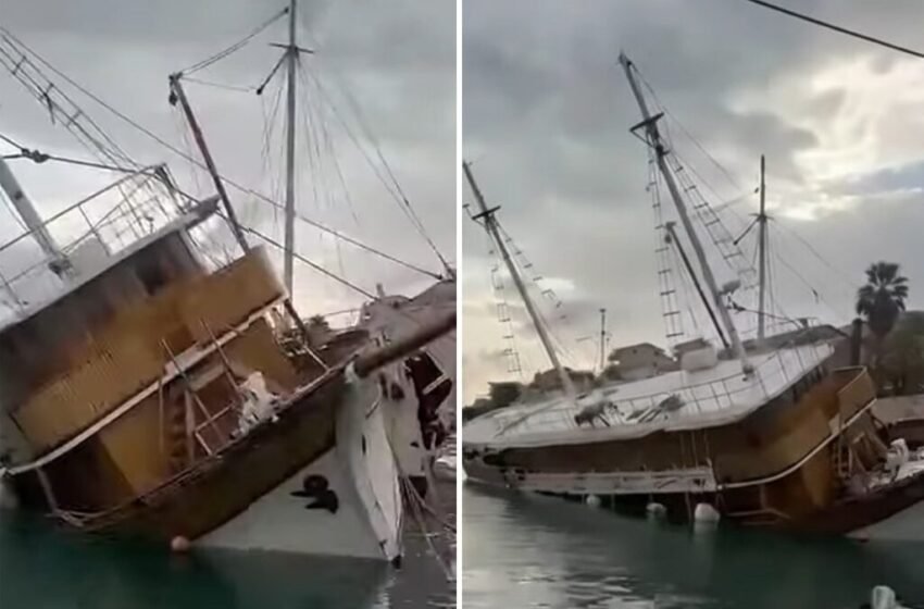 ВИДЕО Туристички брод се преврте во пристаниште кај Сплит
