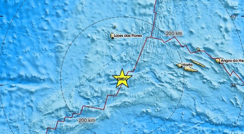 Земјотрес со јачина од 5,3 степени на Азорските острови