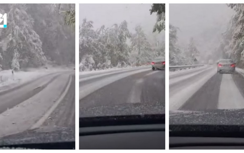  ВИДЕО: Снег на превојот Стража