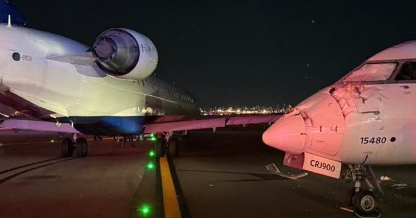  Два авиони се судрија на писта на аеродром во Њујорк, две лица полесно повредени