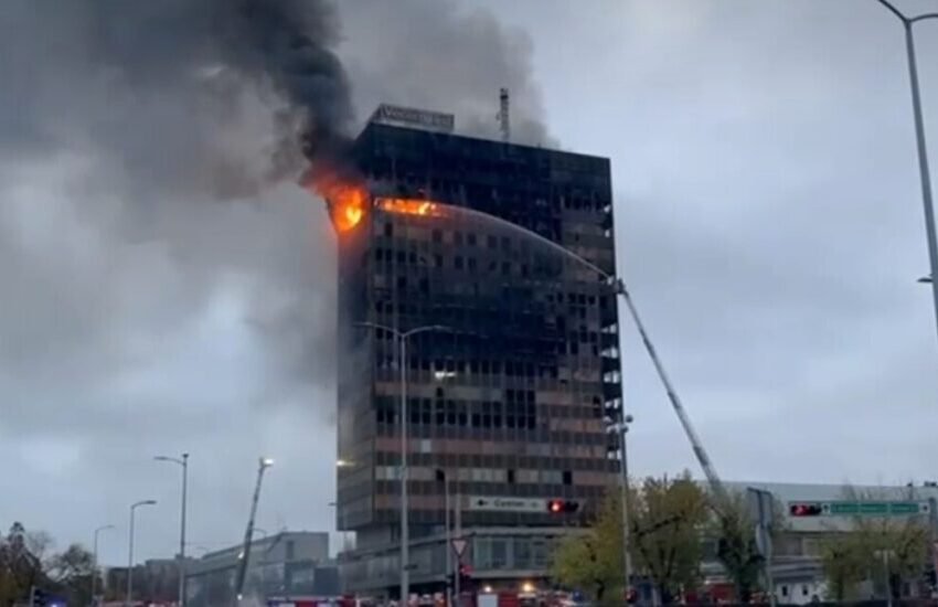  Едно лице уапсено поради пожарот во облакодерот „Вјесник“