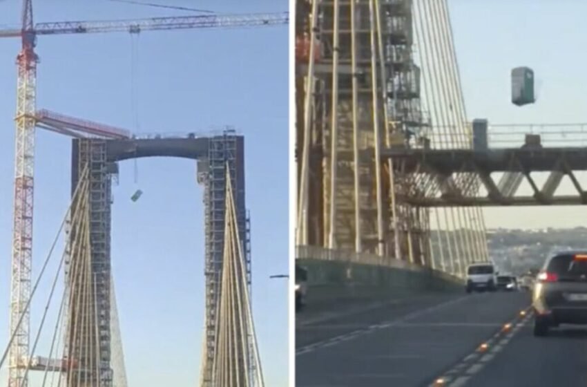  ВИДЕО: Тоалет падна од мост во Шпанија, се распрсна на парчиња