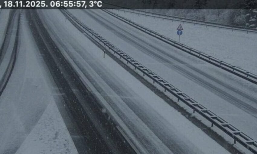  Зимски услови: Врнежи од снег во Горски Котар и Лика, отежнати од силните ветрови